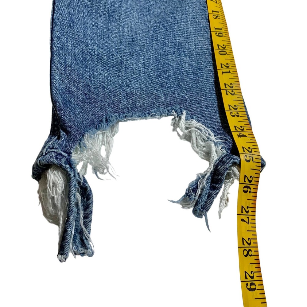 7 For All Mankind | Women | Distressed Hem High Rise Cropped Straight Jeans | 30 - Picture 6 of 14
